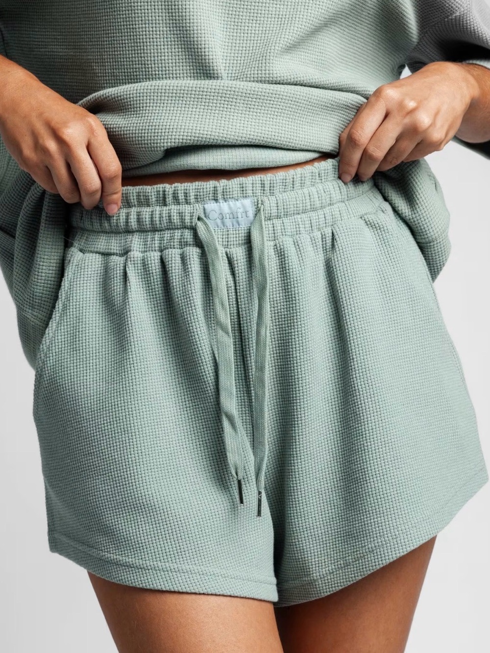 Comfrt Brand - Waffle Lounge Short - Sage Green